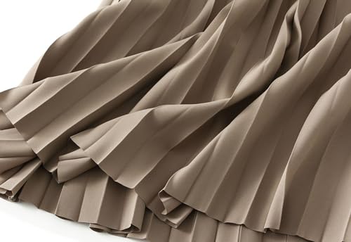 Womens Pleated A-Line Skirt Elastic High Waisted Long Skirts for Casual and Formal Occasions 2025 Trendy Fashion4