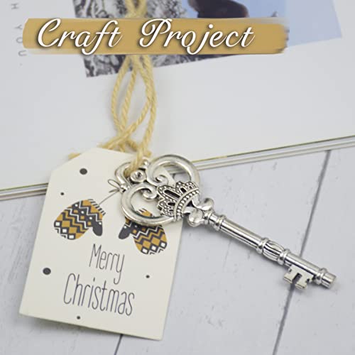 Aokbean 20Pcs 3.3 Inch Large Antique Skeleton Keys Bulk Charms In Vintage Style Diy Jewelry Making Crafts Projects For Birthday Wedding Party Decoration (Antique Silver) #TOP6