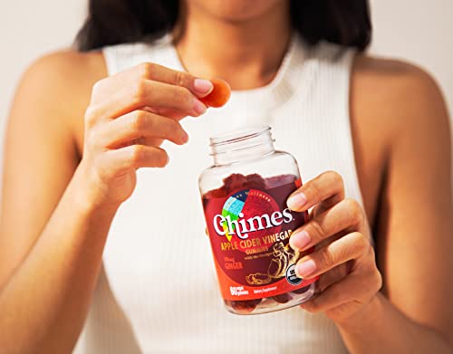 Chimes Apple Cider Vinegar Gummies + Ginger — Organic Acv Gummies (Usa Made, 1,000Mg & 60Mg Ginger Per 2-Gummies) Acv W/Mother Ginger Gummies - 60 Count #TOP3