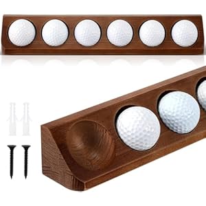 2 Pack Wooden Golf Ball Display Case, Golf Ball Storage Stand, Display 12 Standard Golf Balls for Office Tabletop Decor Accessories, Collector Sport Memorabilia Accessories