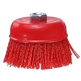 QUARKZMAN 4" Nylon Filament Drahtrad Becherbürste Für Winkelschleifer Mit 5/8"-11 Gewindespindel Schleifdrahtbürsten Set Für Rost/Korrosion/Farbrestentfernung Und Oberflächenreinigung