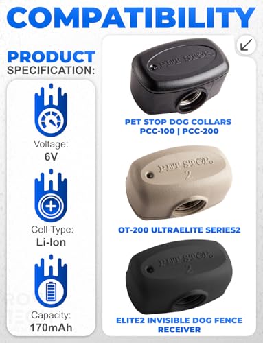 Batería de reemplazo Rome Tech para collares Pet Stop 6V 170mAh miniatura 2
