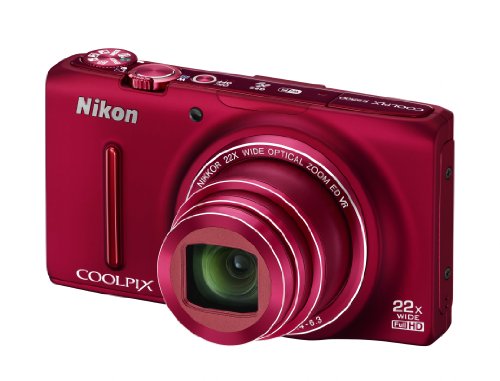 Nikon Coolpix S9500 Appareil photo numérique compact 18,1 Mpix Ecran 3' Zoom optique 22x Rouge
