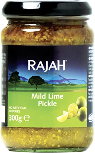 Rajah Mild Lime Pickle - Mild eingelegte Limetten - Ideal als Begleitung zu Curry, Fleisch, Käse, Poppadums & Vorspeisen - 1 x 300 g Cover