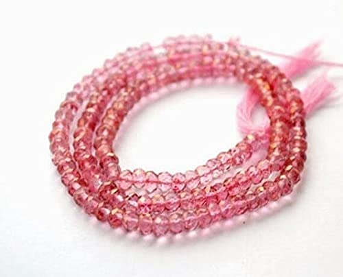 Rondelle en quartz rose mystique de 4mm pour la création de bijoux uniques fait main