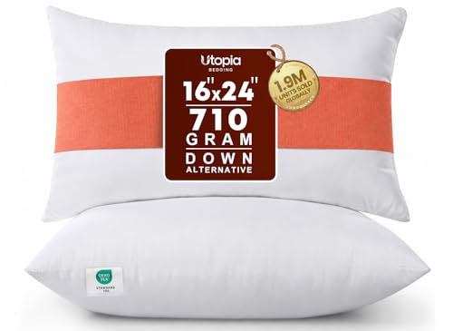 Utopia Bedding 16x24 Pillow Inserts White Throw Pillows for Couch 2 Pack