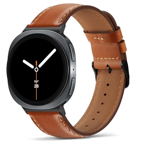 Image of Tasikar Leather Bands Compatible with Samsung Galaxy Watch Ultra 47mm (2025 /2024), Genuine Leather Strap Compatible with Samsung Galaxy Watch 8 40mm 44mm /8 Classic 46mm