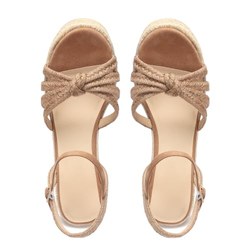 Image of VICKI.VICKI Wedges for Women Platform Sandals Wedge Heels for Sandals Comfortable Summer Espadrille Shoes Ankle Strap&Open Toe