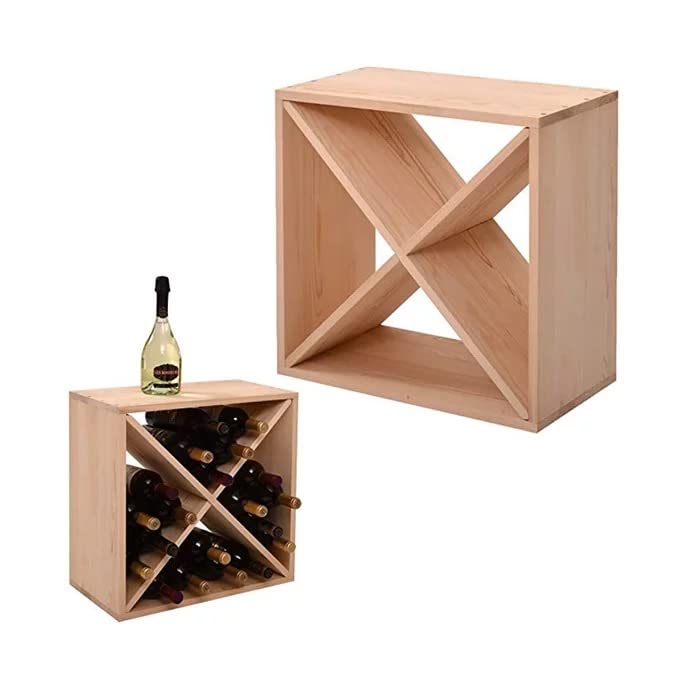 Casier range bouteille vin en bois naturel pour cave et cellier a vin 50x50x26 - meuble de rangement bouteille de vin