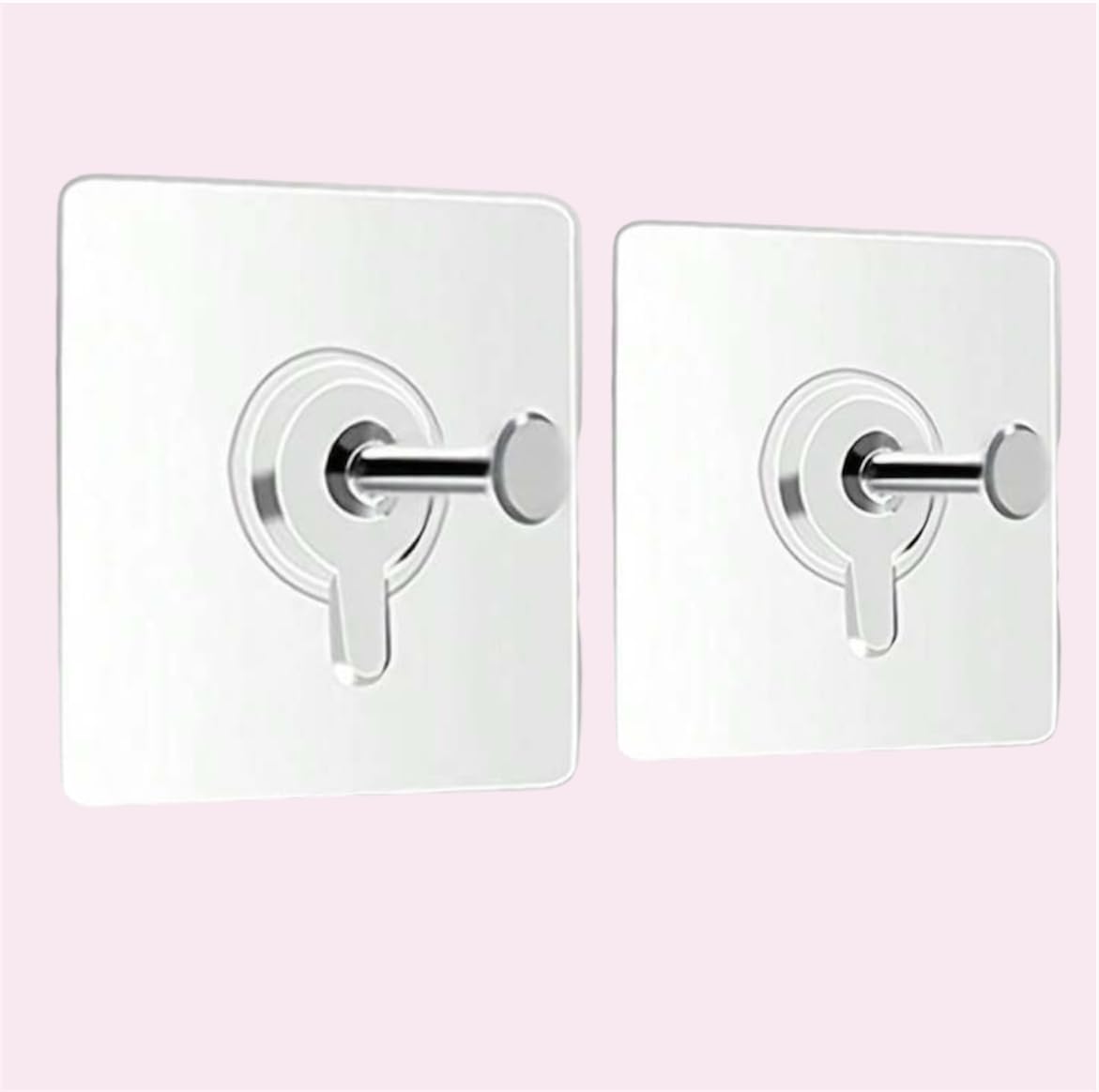 Genérico 2 Ganchos Adhesivos Transparentes para Colgar Cuadros y Apliques sin Taladrar, 6 cm x 2.36 in, Tornillo y Tuerca Incluidos, Resistentes y Reutilizables