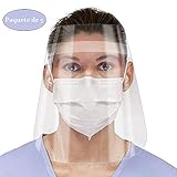 Pantalla Protección Facial Transparente de Seguridad Visera Protectora para la Cara, 5pc Viseras Lente Facial Ajustable Ligera Antivaho plástico Ligero para Hombres Mujeres Evitar la Saliva