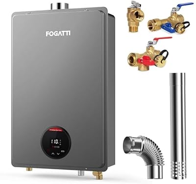 Tankless Water Heater Bundle with Valve Kit and Vent Pipe