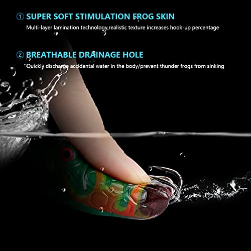 Topwater Lures - Soft Frog Fishing Lures With Sequins For Bass, Pike Snakehead, Salmon Trout, Catfish, Dogfish Musky, Freshwater Saltwater Fishing-2 Packs (E:frog Lures-2Pack) #TOP1