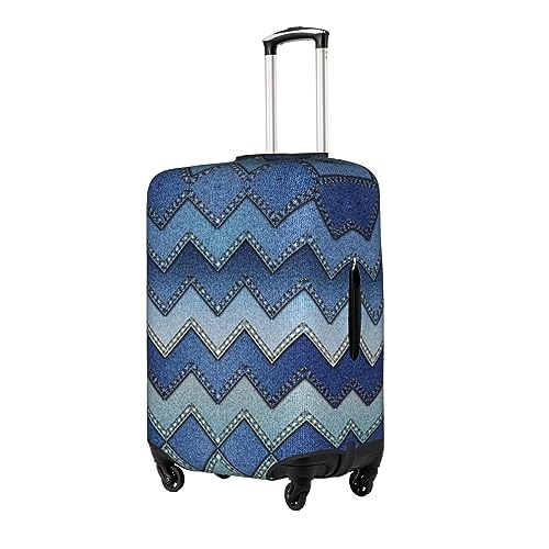 Gradient Blue Denim Print Luggage Cover Washable Suitcase Anti-Scratch Suitcase Cover Protective Cover Fits 18-32 Inch2