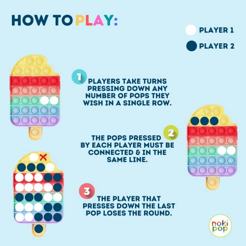 A NokiPop | Flamingo & Rainbow Popsicle Fidget Pop It Set | Silicone Stress Relief Toy for People with Autism, Children with ADHD, Teenagers, Adults and The Elderly | Sensory Bubble Push Popper Toys