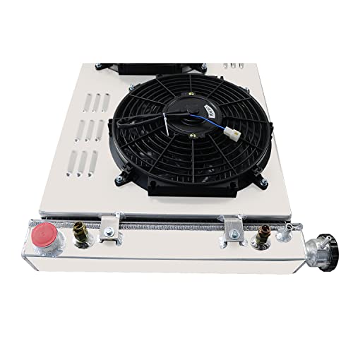 Aluradiador Aluminum Radiator For 1988-1999 Chevy Gmc C/K/V/R 1500 2500 3500 Suburban Blazer 5.0L 5.7L V8 4.3L V6 4 Row Core Crossflow Radiators Shroud 2 X 12" Fans Relay Kit #TOP7