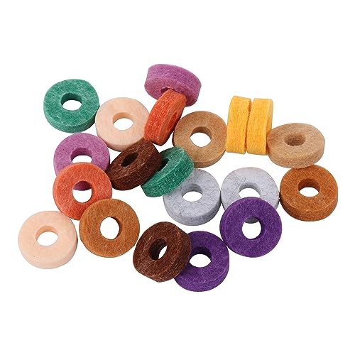 Sevender 20pcs Multicolor 2.5cm Drum Cymbal Felts Non-Slip Felt Cotton Pad Cymbal Replacement Accessories