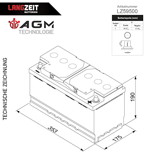 AGM-Batterie 95Ah für Start-Stop-Fahrzeuge