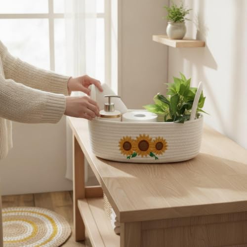 Panier en papier fleuri de mariage ou panier rangement décoratif Blanc