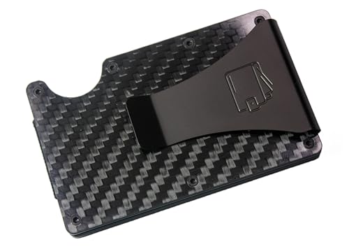 Carbon Fiber RFID Blocking Wallet | Minimalist Wallet for Men with Money Clip and Credit Card Holder | Slim Metal Wallet for Men | Scratch-Resistant Mens Carbon Fiber Wallet
