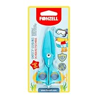 FONZELL Kinderschere – Sicherheits-Schere mit abgerundeten Spitzen & Softgriff – Für Kinder ab 3 Jahren, Schule & Basteln – Ergonomisches Squid-Design, CE-zertifiziert