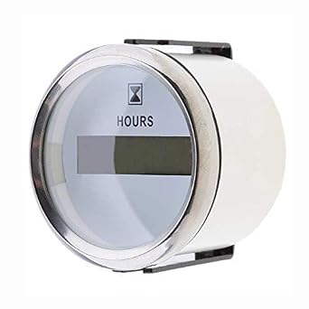 ELING Waterproof 12V 24V DC Hour Meter Gauge 0-99999.9 H 52mm2" with Backlight for Car RV Van Boat Motor