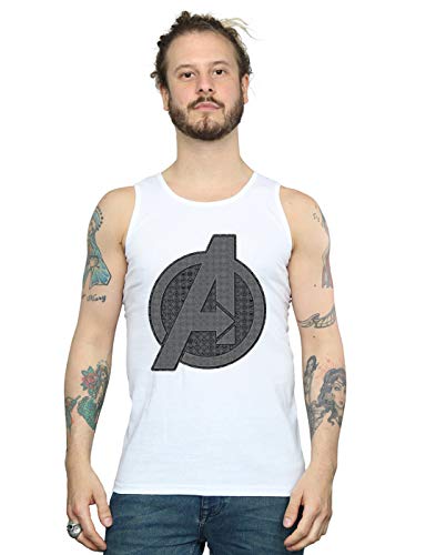 Image of Marvel Men's Avengers Endgame Iconic Logo Vest White X-Large