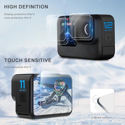 FitStill Capa de silicone preta para Go Pro Hero 12/Hero 11/Hero 10/Hero 9 Preto, capa lateral de ba