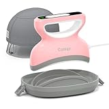 Calogy Hat Press Heat Machine for Caps, Mini Portable Hat Heat Press with Timer, Max 410℉,Precision Temp Control ±5℉, Fast & Evenly Heating Curved Plate 2.76 * 6.3in for 6 1/2-8 hat,21-26 Girth(Pink)