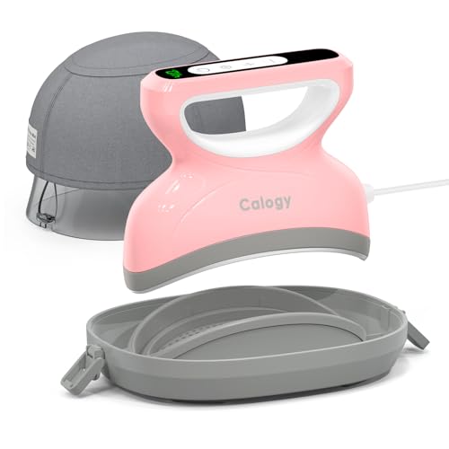 Calogy Hat Press Heat Machine for Caps, Mini Portable Hat Heat Press with Timer, Max 410℉,Precision Temp Control ±5℉, Fast & Evenly Heating Curved Plate 2.76 * 6.3in for 6 1/2-8 hat，21-26 Girth（Pink）