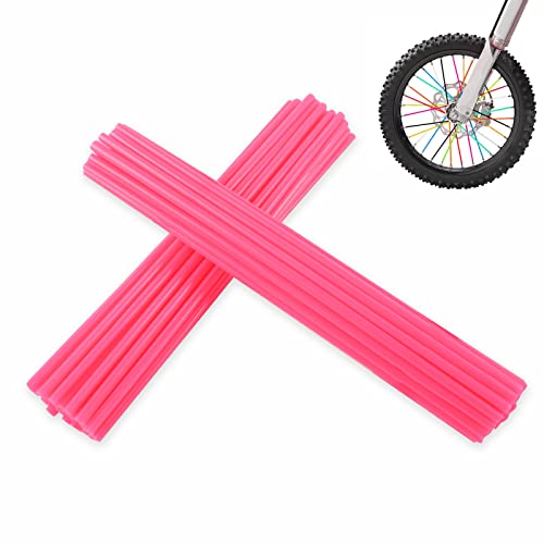 Image of Spoke Skins Spoke Covers: 8-21 inch Rims Protector & Decoration for Dirt Bike | Bike | Bicycle | Wheelchair | Motorcycle - 72Pcs