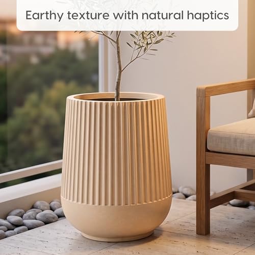 Image of Eha Earth Friendly Opera Big Planters for Home Decor | 22 inch, Pack of 1 | Heavy Duty Plant Pot Made with Rice Husk Biocomposite | UV Protected Pot for Plant | Pots & Planters Big Size