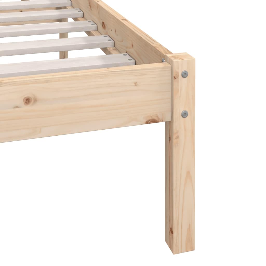 Marco de cama sin colchón de madera maciza (160 x 200 cm, cama de plataforma con soporte de listones de montaje fácil para dormitorio, adultos -C