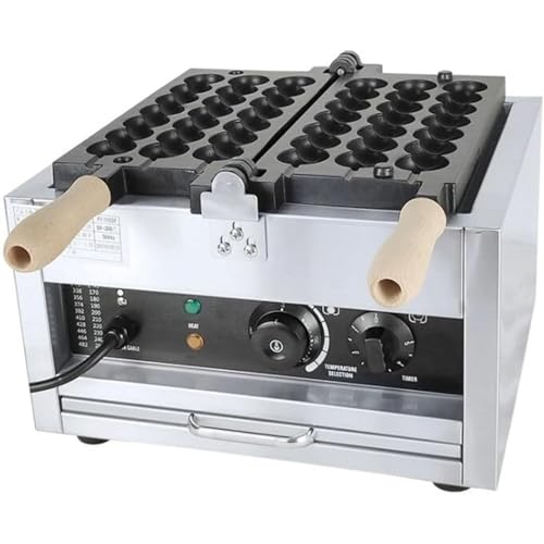 Máquina de gofres de burbujas eléctrica de 1400W, gofrera de acero inoxidable con revestimiento antiadherente y doble calefacción con control de tiempo y temperatura