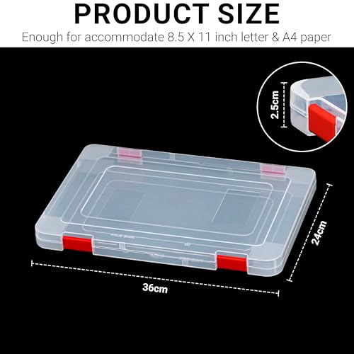 Image of Livzing Plastic Portable File Folder Case | Transparent Documents Paper Lockable Boxes for A4 Sheet, Photos, Magazines, Cards | Filing Storage organizer for Envelopes, Certificates | Office Supplies