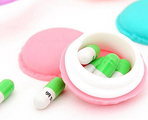Naisicatar Lot de 6 mini boîtes de rangement en forme de macarons pour bijoux et produits cosmétiques, couleurs aléatoires – vue 3