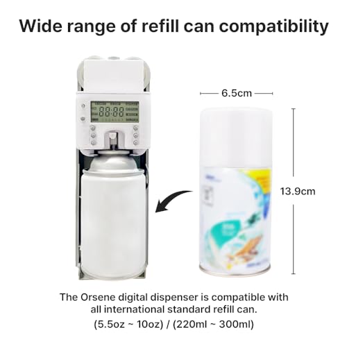 Orsene Automatic Lcd Fragrance Dispenser - Wall Mount/Free Standing Abs Auto Air Freshener Dispenser Programmable Aerosol Spray Perfume Dispenser For Bathroom thumb #3
