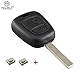HooRLZ Peugeot Schlüsselgehäuse für Peugeot 107 207 306 307 406 407 Citroen C1 C2 C3 C5 C6 Schlüssel, Autoschlüssel Citroen 2 Tasten, Peugeot Ersatzschlüssel, Peugeot Fernbedienung