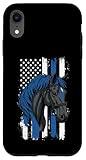 Mounted Patrol Police Horse Blue Line Design