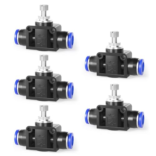 ERGAOBOY 5 pièces 8mm OD vanne de régulation de débit d'air avec raccord push to connect, régulateur de vitesse droit (SA8)