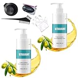 Protein Straight Bond for Hair Brazil, 12 Weeks of Home Use Professional Straightening for Straighter, Softer and Shinier Hair, All Hair Types (2PCS, 100mg)