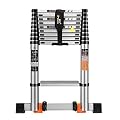 Telesladder 2.3M/2.7M Telesladder with Hooks, Multi-Purpose Alloy Aluminum Retractable Ladder/2.3M