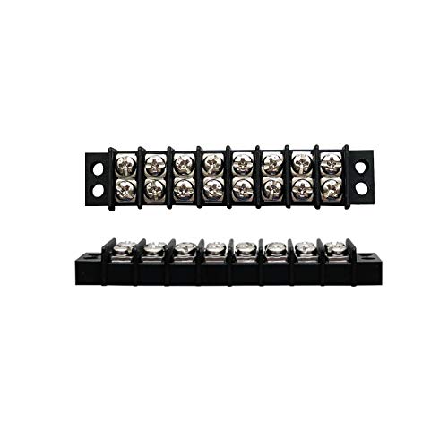 Mgi Speedware Double Screw Terminal Junction Block 300V/20A, Row Barrier Strip 2-Pack (8 Pole) #TOP23