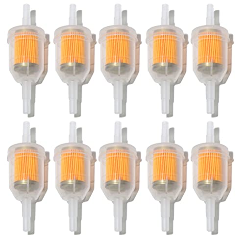 JINJUMEI 10 Filtros de Combustible en Línea, Filtros Gasolina de Combustible, Filtro de Combustible de Velocidad Universal para Motocicleta de 6-8 mm, Scooter, Generador, Cortacésped, Automóvil Cover