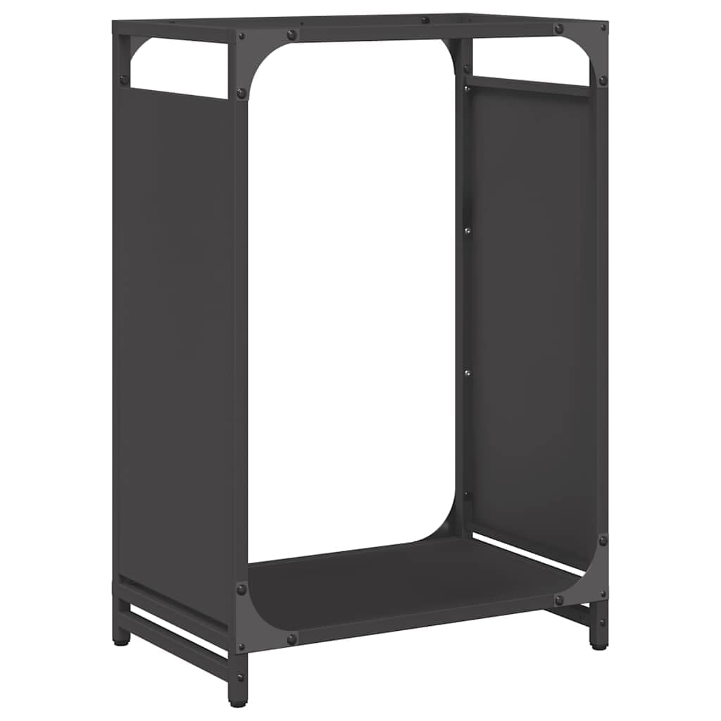Genérico Leñero Negro 44x28x65 cm Acero Laminado en frío,Casa y jardín,Accesorios para hornos de leña y chimeneas,Bolsas y Soportes de leña-864195