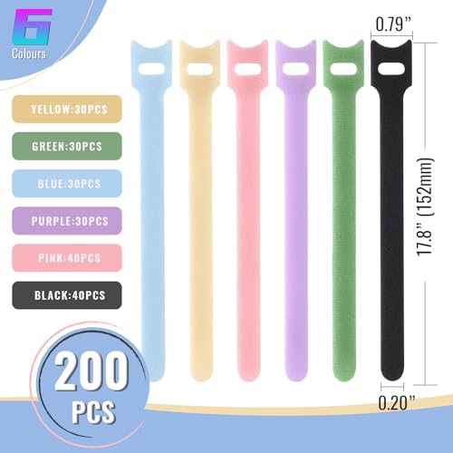 Vitever CSZD-200 200Pcs Cable Ties, 6 Inch Multi-Colour Cable Ties For Cable Management, Adjustable Fastening Cable Ties thumb #1