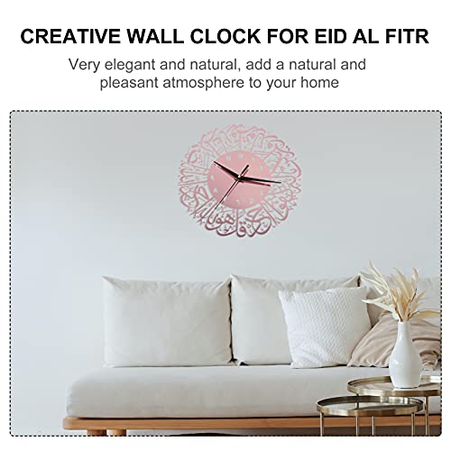 Winomo Eid Wall Clock Acrylic Ramadan Wall Art Clock Lesser Bairam Wall Clock Decorative Rose Gold Clock Home Office Clock Mubarak Party Ornament #TOP5