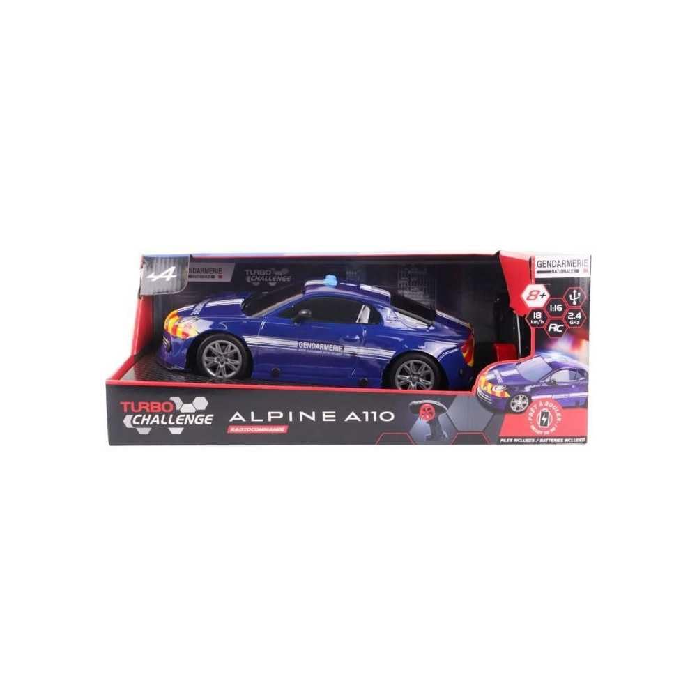 TURBO CHALLENGE - Alpine A110 - Gendarmerie - 1/16-099215 - Samochód zdalnie sterowany - Niebieski - Gotowy do jazdy - Akumulator i baterie w zestawie - Plastik - Dzieci - Dla dzieci od 8 lat