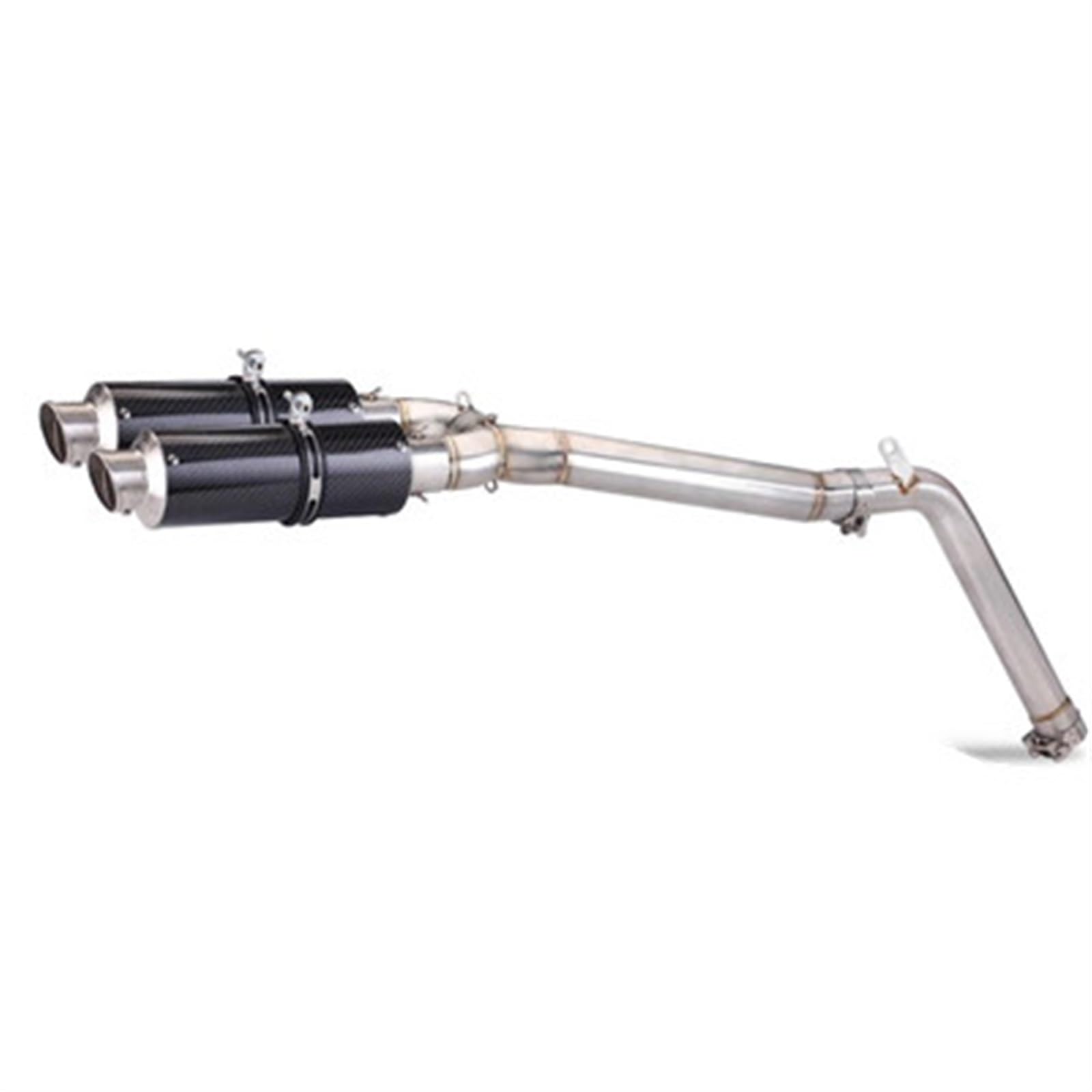 Sistema Escape Silenciador De Escape De Fibra De Carbono para Motocicleta, Sistema Completo De Conexión De Tubo Intermedio para Y&amaha FZ-6N FZ-6S FZ6 FZ6S FZ6N