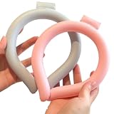 Vyloky Nackenkühlrohr mit Isoliertasche, Wiederverwendbarer PCM Kühlring, 28°C/82°F Kühlkragen für Sommer, Tragbarer Nackenkühler für Outdoor, Arbeit & Sport (Rosa + Grau)